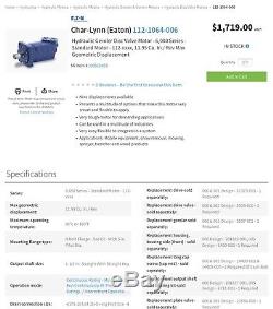 NEW EATON CHAR-LYNN HYDRAULIC MOTOR # 112-1064-006 6000 Series Motors